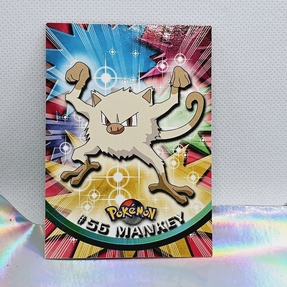 Pokemon MANKEY #56 Character Card Topps Series 1 1999 TV Animation Edition - Picture 2 of 4